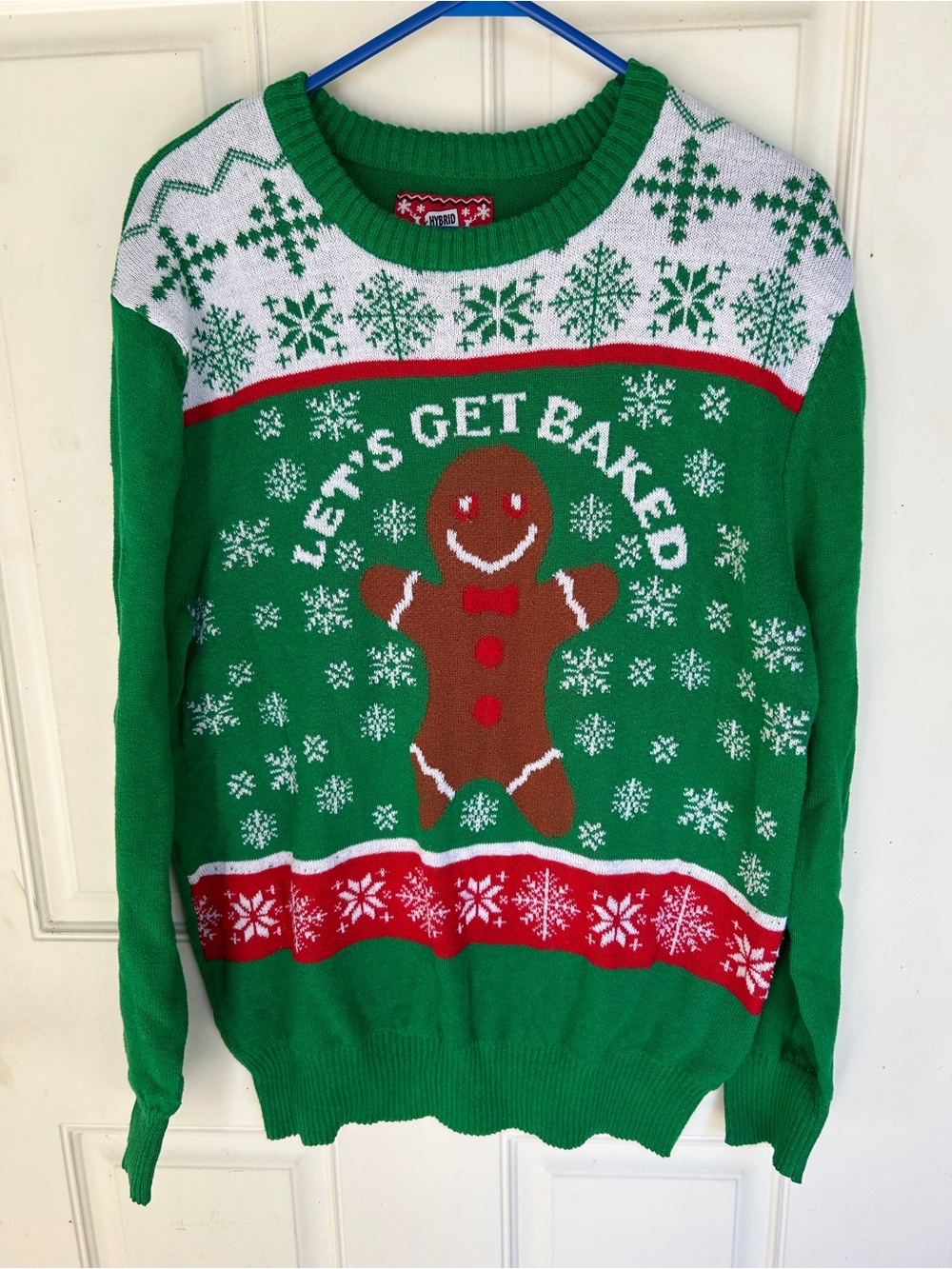 Hybrid & company Green Gingerbread 'Let's Get Baked' Crewneck Sweater